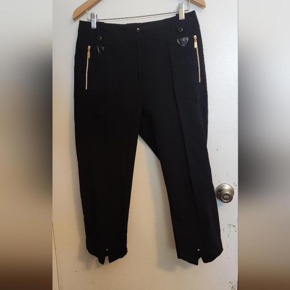 Jamie Sadock Black Pants with Gold Zippers - Picture 2 of 7